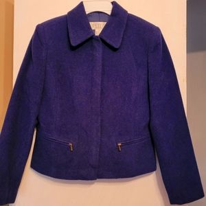 Petite Sophisticate Women's Blue Wool Blend Blazer Size 2 NWT